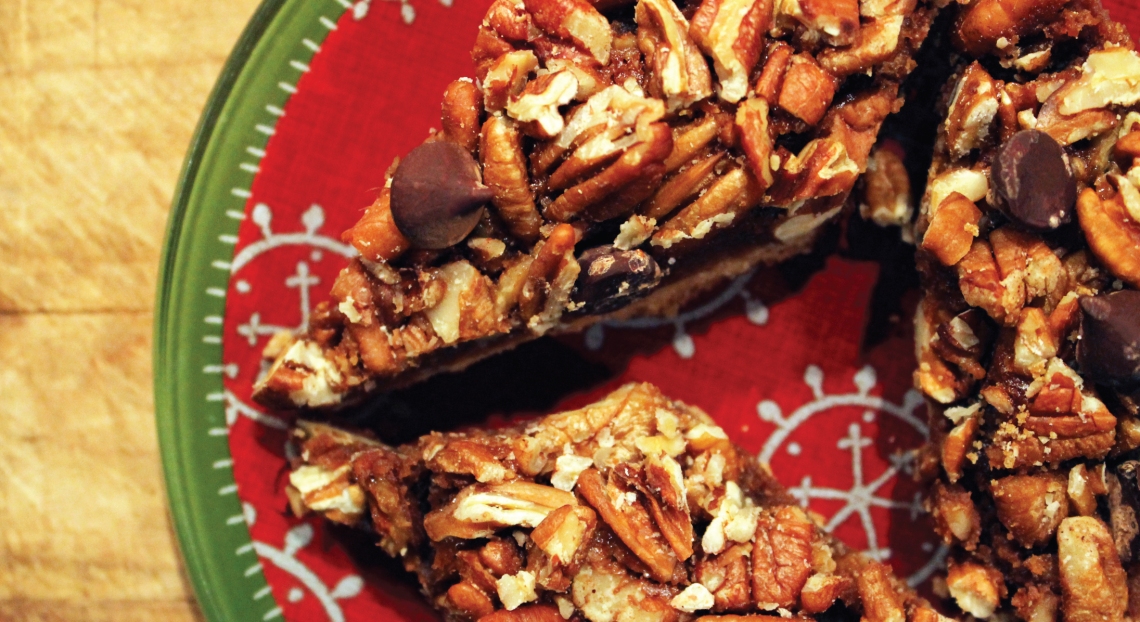Gluten Free Pecan Bars with PureLiving Sprouted Flours